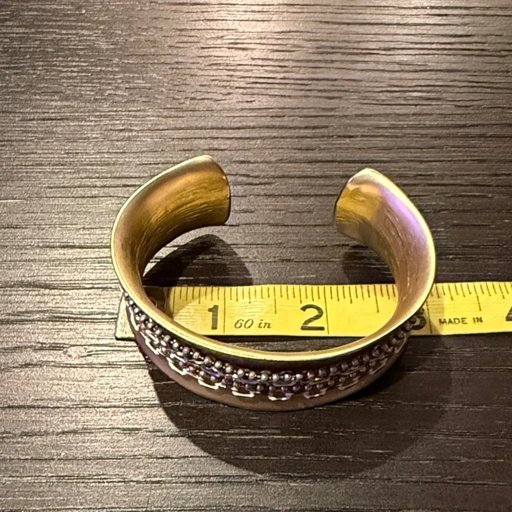 Chico's Women’s Gold and Silver Chain Cuff Bracelet with Accent Details